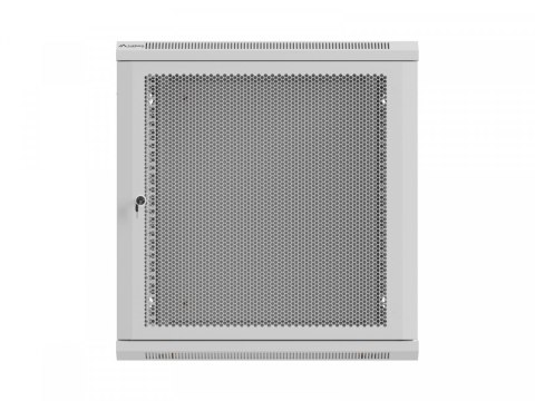 Szafa instalacyjna rack wisząca 12U 600x600 szara drzwi perforowane (flat pack)