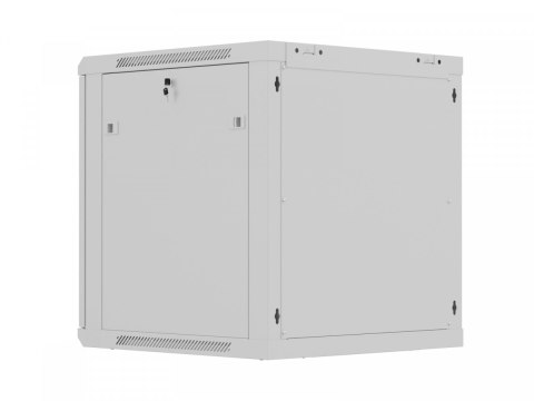 Szafa instalacyjna rack wisząca 12U 600x600 szara drzwi perforowane (flat pack)