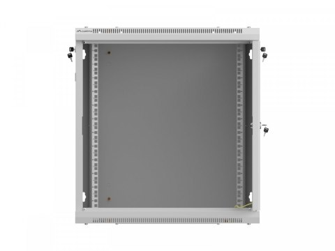 Szafa instalacyjna rack wisząca 12U 600x600 szara drzwi perforowane (flat pack)