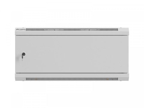 Szafa instalacyjna rack wisząca 19 cali 4U 600x450 szara drzwi metalowe (flat pack)