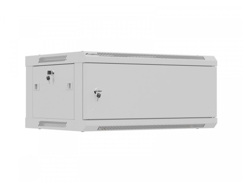 Szafa instalacyjna rack wisząca 19 cali 4U 600x450 szara drzwi metalowe (flat pack)