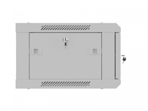 Szafa instalacyjna rack wisząca 19 cali 4U 600x450 szara drzwi metalowe (flat pack)