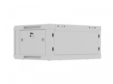 Szafa instalacyjna rack wisząca 19 cali 4U 600x450 szara drzwi metalowe (flat pack)