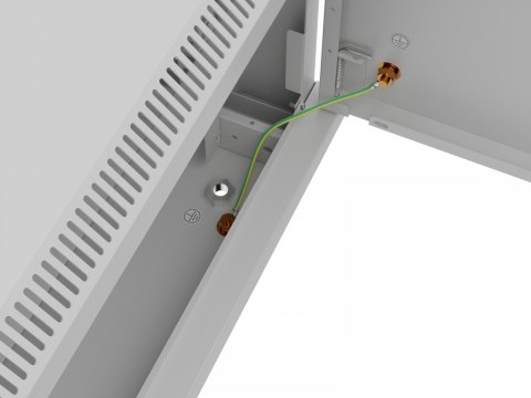 Szafa instalacyjna rack wisząca 19 cali 4U 600x450 szara drzwi metalowe (flat pack)