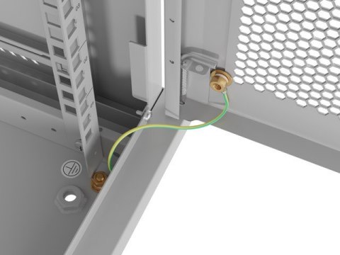 Szafa instalacyjna rack wisząca 19 cali 6U 600x450 drzwi perforowane (flat pack) szara