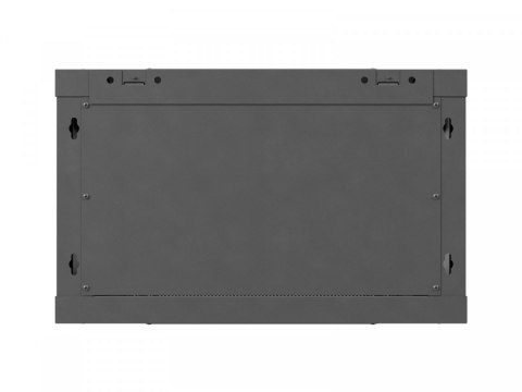 Szafa instalacyjna rack wisząca 19 cali 6U 600x600 czarna drzwi perforowane (flat pack)