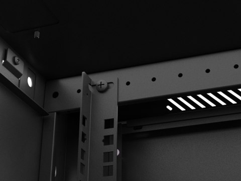 Szafa instalacyjna rack wisząca 19 cali 6U 600x600 czarna drzwi perforowane (flat pack)