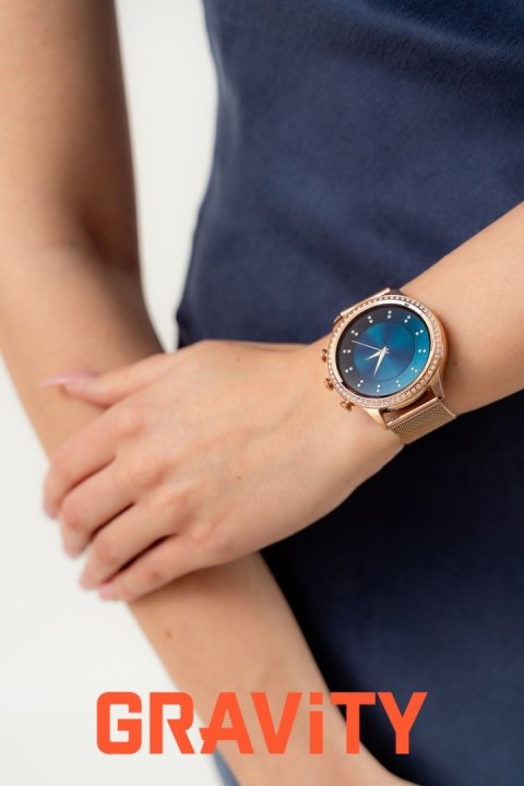 Smartwatch Gravity Różowe Złoto Pasek i Bransoleta GT5-8