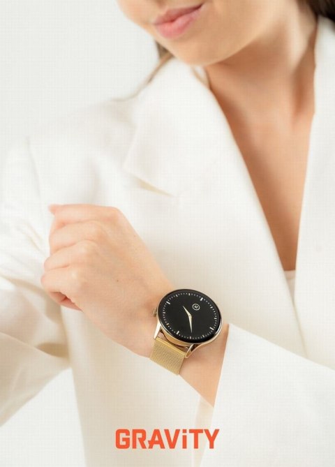 Smartwatch Gravity Złoty Pasek + Bransoleta GT11-3