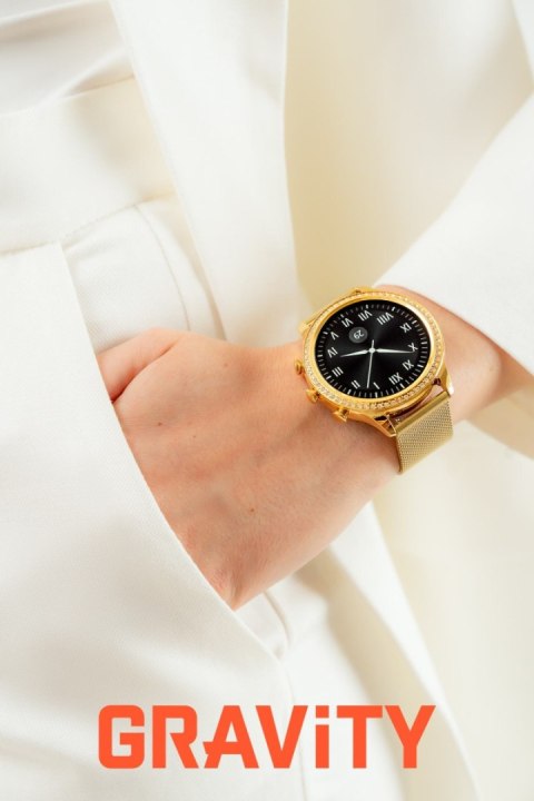Smartwatch Gravity Złoty Pasek i Bransoleta GT5-3