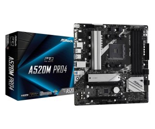Płyta główna A520M Pro4 AM4 4DDR4 HDMI/DP/VGA M.2 mATX