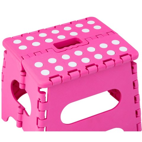 Stołek Składany Podnóżek Stopień Taboret Antypoślizgowy Różowy 24 x 19 cm
