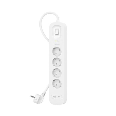 Listwa zasilająca SurgePlus 4x schuko 1xUSB-A 1xUSB-C 525J 2m
