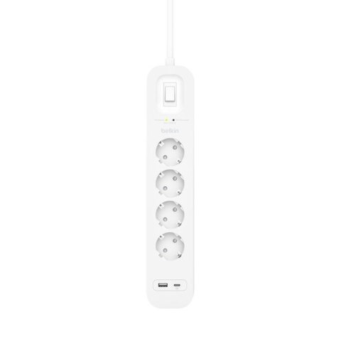 Listwa zasilająca SurgePlus 4x schuko 1xUSB-A 1xUSB-C 525J 2m
