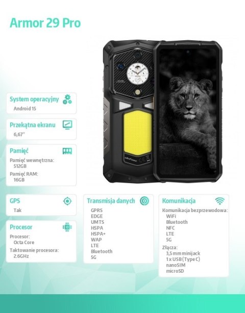 Smartfon Armor 29 Pro 5G 16GB/512GB czarny