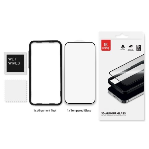 3D Armour Glass - Szkło hartowane 9H Full Glue do iPhone 16 / iPhone 15 + ramka instalacyjna