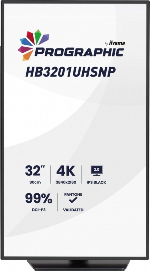 Monitor 31.5 cala ProGraphic HB3201UHSNP-B1 4K,IPS BLACK 2.0,450cd,VESA USB-c dock(PD:96W),HDMI,DP,DAISY/CHAIN,4xUSB,RJ45,3000:1