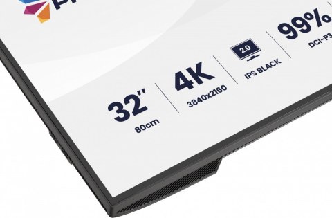 Monitor 31.5 cala ProGraphic HB3201UHSNP-B1 4K,IPS BLACK 2.0,450cd,VESA USB-c dock(PD:96W),HDMI,DP,DAISY/CHAIN,4xUSB,RJ45,3000:1