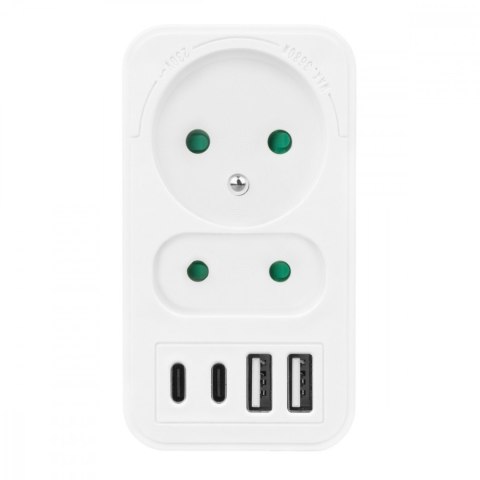 Rozdzielacz na 2 gniazda MCE249 F/W 2x USB-A 2x USB-C