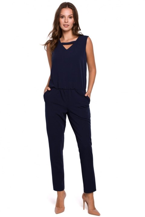 Kombinezon Damski Model K009 Navy - Makover Kombinezon Damski Model K009 Navy - Makover
