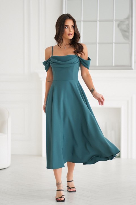 Sukienka Model 325-13 Bottle Green - Bicotone Sukienka Model 325-13 Bottle Green - Bicotone