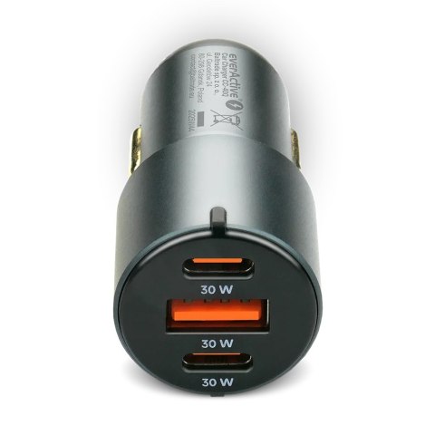 Ładowarka samochodowa CC-40Q QC3.0 60W 1X USB 2X USB-C PD czarna