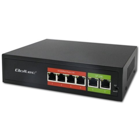 Przełącznik sieciowy SWITCH FAST Ethernet PoE | 4x RJ45 | 2x RJ45 Uplink | 65W | 10/100Mb/s