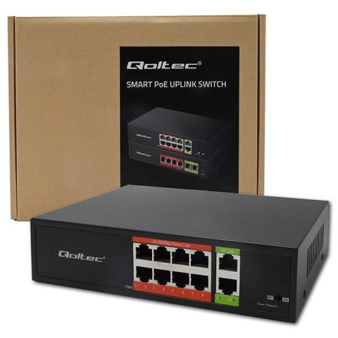 Przełącznik sieciowy SWITCH FAST Ethernet PoE | 8x RJ45 | 2x RJ45 Uplink | 120W | 10/100 Mb/s