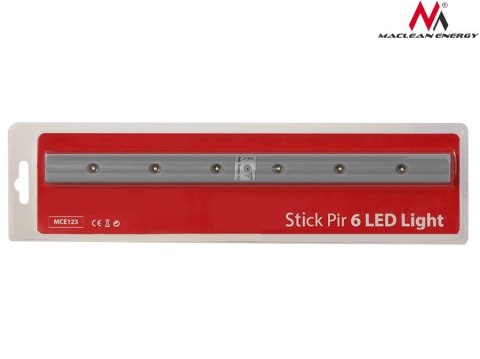 Lampka kuchenna podszafkowa z czujnikiem ruchu 6LED podłużna MCE123 5xAAA