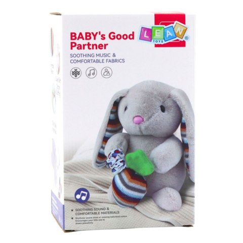 Miękki Pluszowy Króliczek Pozytywka Przytulanka Maskotka Beżowy