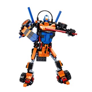 Klocki Konstrukcyjne Wyścigówka Auto Robot 2W1 Pomarańczowa 322 el.