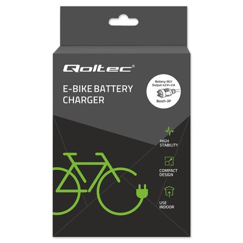 Ładowarka do roweru elektrycznego 36V | 42V | 2A | wtyczka Bosch 3Pin + kabel zasilający