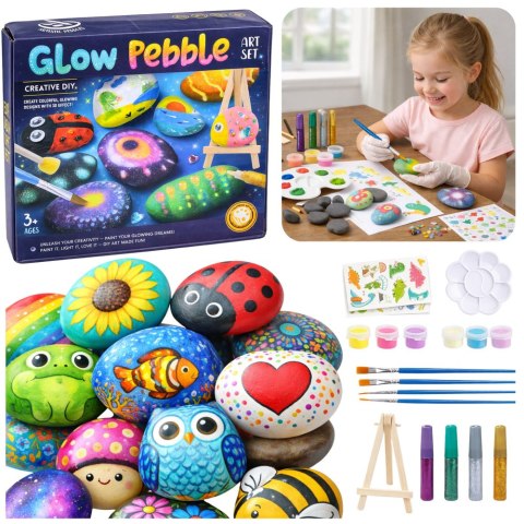 Zestaw Kreatywny DIY Malowanie Kamieni Świecących Dla Dzieci