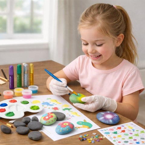 Zestaw Kreatywny DIY Malowanie Kamieni Świecących Dla Dzieci