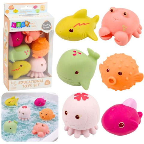 Zestaw Gumowe Zwierzątka Morskie Edukacyjne Do Kąpieli Zabawy 6 szt.