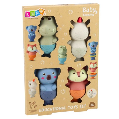 Zestaw Zabawki Do Kąpieli Zwierzątka Syrenki Gumowe 4 szt.