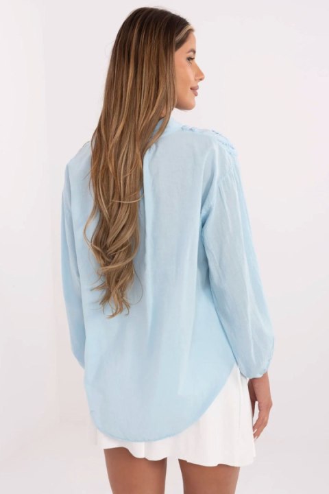 Bluzka Model TW-KS-BI-3145.67 Light Blue - Och Bella Bluzka Model TW-KS-BI-3145.67 Light Blue - Och Bella