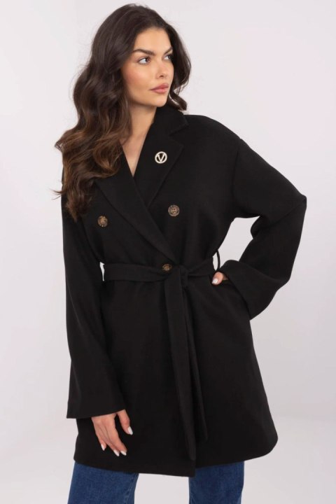 Płaszcz Damski Model TW-PL-BI-28987.85 Black - Och Bella Płaszcz Damski Model TW-PL-BI-28987.85 Black - Och Bella
