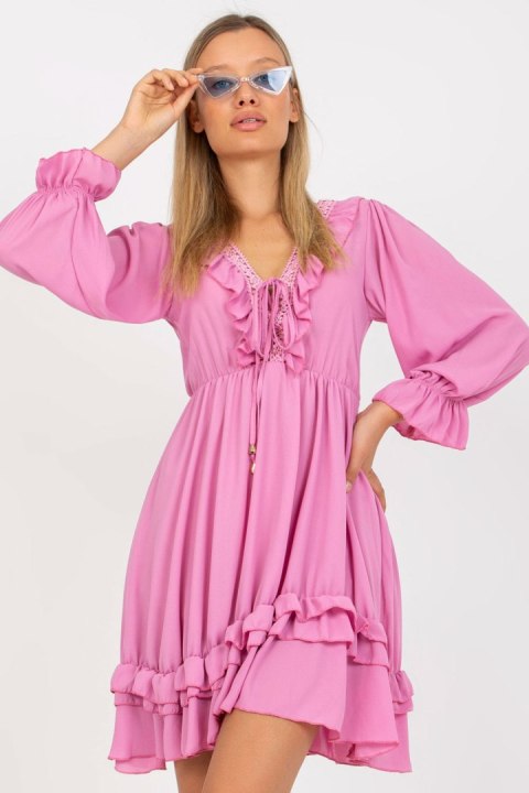 Sukienka Model TW-SK-BI-0761.92 Pink - Och Bella Sukienka Model TW-SK-BI-0761.92 Pink - Och Bella