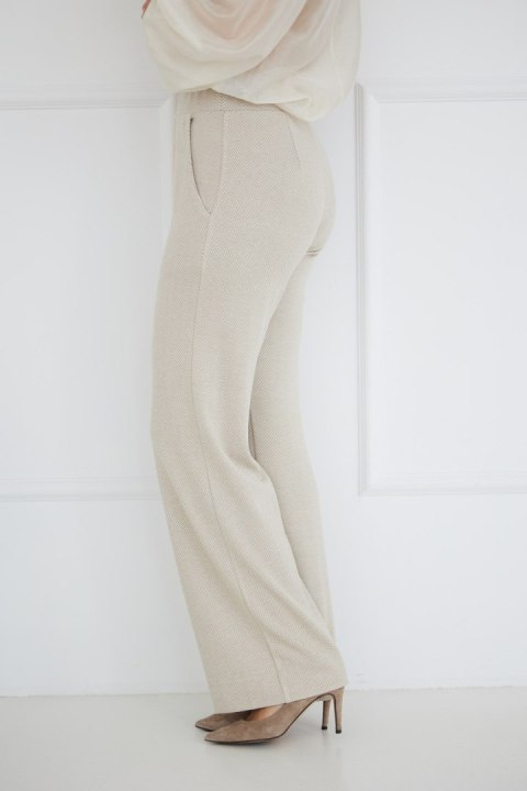 Spodnie Damskie Model M419/D Jodełka/Beige - La Aurora Spodnie Damskie Model M419/D Jodełka/Beige - La Aurora