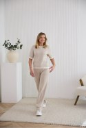 Spodnie Damskie Model M419/D Jodełka/Beige - La Aurora