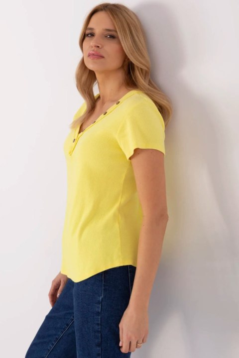 Bluzka Model DHJ-BZ-25168.00 Yellow - Italy Moda Bluzka Model DHJ-BZ-25168.00 Yellow - Italy Moda