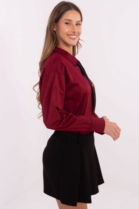 Koszula Damska Model DHJ-KS-9213.86 Bordo - Italy Moda Koszula Damska Model DHJ-KS-9213.86 Bordo - Italy Moda