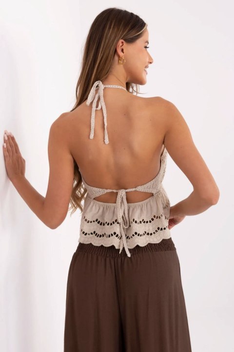 Koszulka Top Model MI-TP-88506.87 Beige - Italy Moda Koszulka Top Model MI-TP-88506.87 Beige - Italy Moda