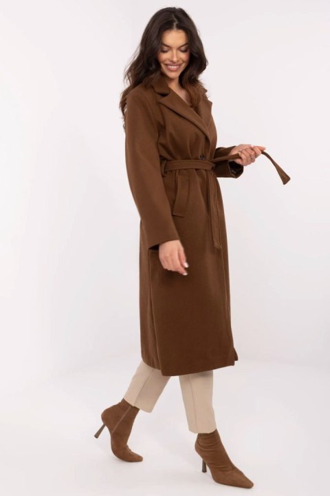 Płaszcz Damski Model MO-PL-1804.00 Brown - Italy Moda Płaszcz Damski Model MO-PL-1804.00 Brown - Italy Moda