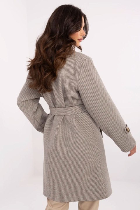 Płaszcz Damski Model MO-PL-5209.87 Grey/Beige - Italy Moda Płaszcz Damski Model MO-PL-5209.87 Grey/Beige - Italy Moda