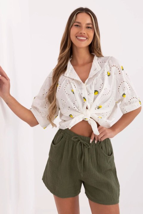Szorty Damskie Model MO-SN-ST108.12 Khaki - Italy Moda Szorty Damskie Model MO-SN-ST108.12 Khaki - Italy Moda