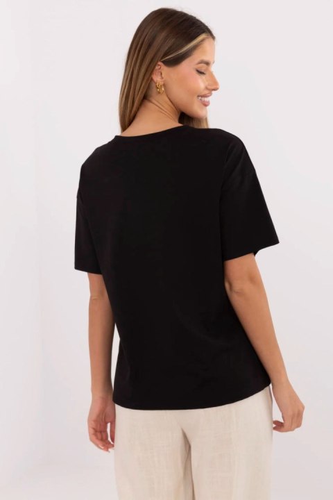 Tshirt Damski ModelMI-TS-M3221G.75 Black - Italy Moda Tshirt Damski ModelMI-TS-M3221G.75 Black - Italy Moda