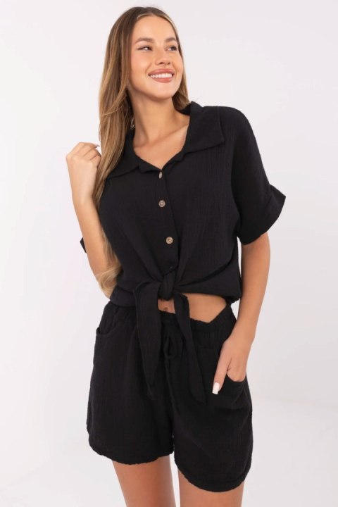 Koszula Damska Model MO-KS-F071.00 Black - Italy Moda Koszula Damska Model MO-KS-F071.00 Black - Italy Moda