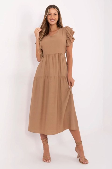 Sukienka Model MI-SK-A2489.21 Camel - Italy Moda Sukienka Model MI-SK-A2489.21 Camel - Italy Moda
